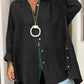 Women's Casual Solid Color Long Sleeve Button Down Shirt