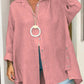 Women's Casual Solid Color Long Sleeve Button Down Shirt