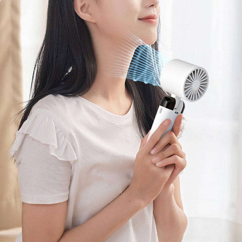 3 Speeds Handheld Cooling Fan with Cold Compress Function