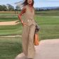 ✨New products on offer ✨Solid Color Button Down Vest and Wide Leg Pants 2 Piece Set for Women