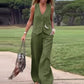 ✨New products on offer ✨Solid Color Button Down Vest and Wide Leg Pants 2 Piece Set for Women