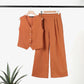 ✨New products on offer ✨Solid Color Button Down Vest and Wide Leg Pants 2 Piece Set for Women