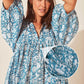 Women's Vintage Floral Pleated Half Sleeve Flowy Dress