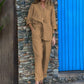 Casual Solid Color V-Neck Shirt & Pants Cotton Linen Two-Piece Set