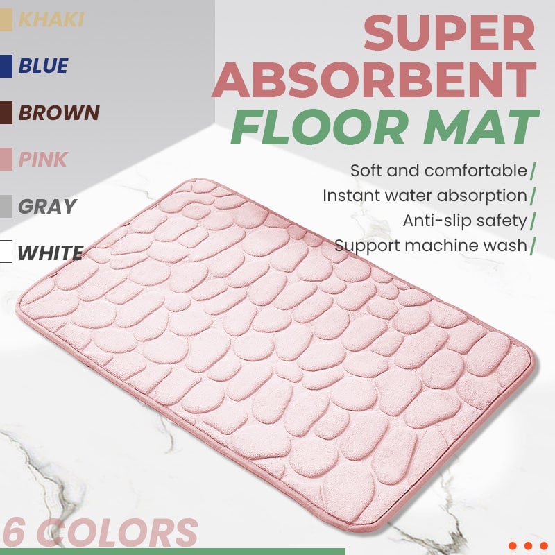 Memory Foam Embossed Soft Stone Bathroom Non-slip Carpet