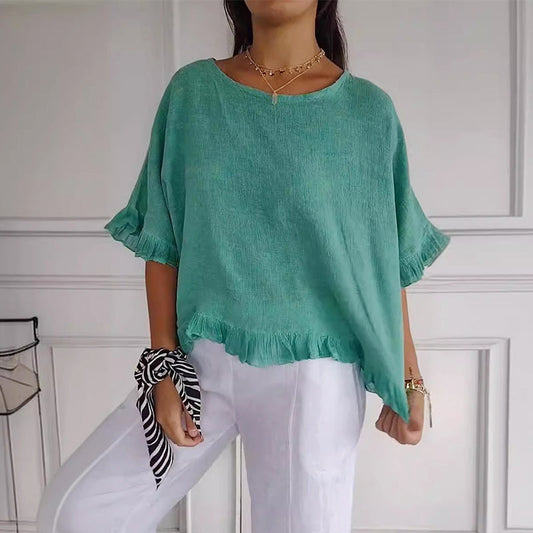 🔥49% OFF🔥Summer cotton linen top with loose fit