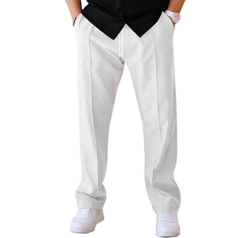 Men's Drawstring Waist Straight-Leg Pants