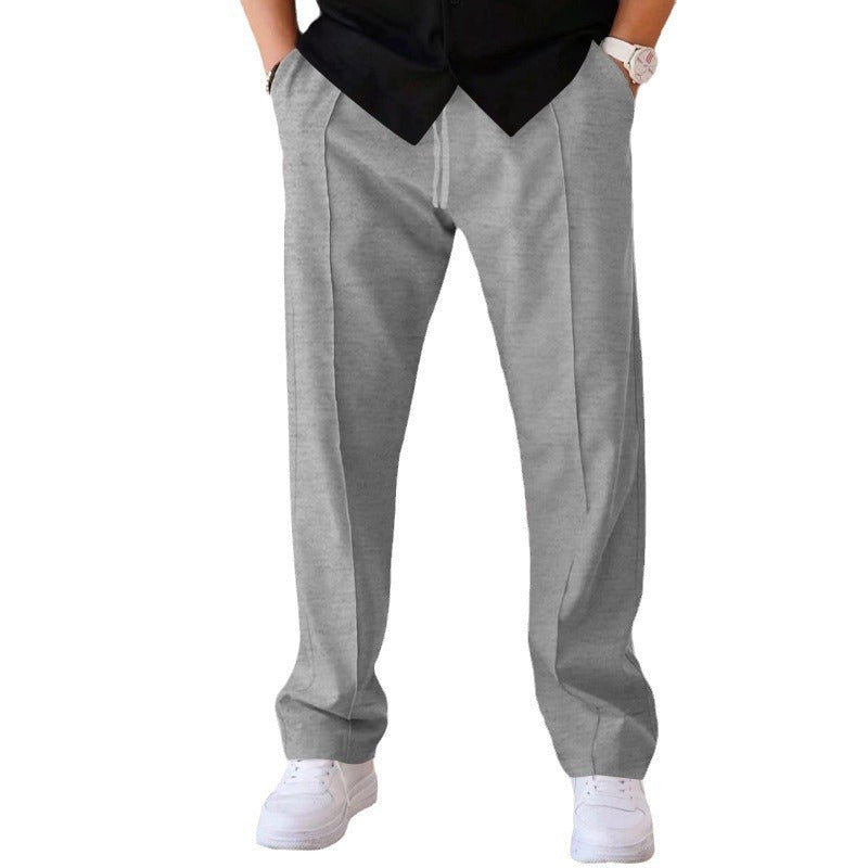 Men's Drawstring Waist Straight-Leg Pants