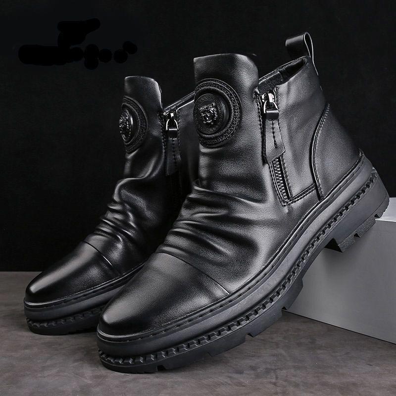 [Best Gift] Men’s Classic Casual Side-zip Leather Boots