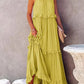 Women's Summer Casual Sleeveless Strappy Backless flounces Dress