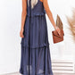 Women's Summer Casual Sleeveless Strappy Backless flounces Dress