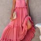 Women's Summer Casual Sleeveless Strappy Backless flounces Dress