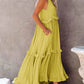 Women's Summer Casual Sleeveless Strappy Backless flounces Dress