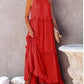 Women's Summer Casual Sleeveless Strappy Backless flounces Dress