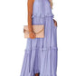 Women's Summer Casual Sleeveless Strappy Backless flounces Dress
