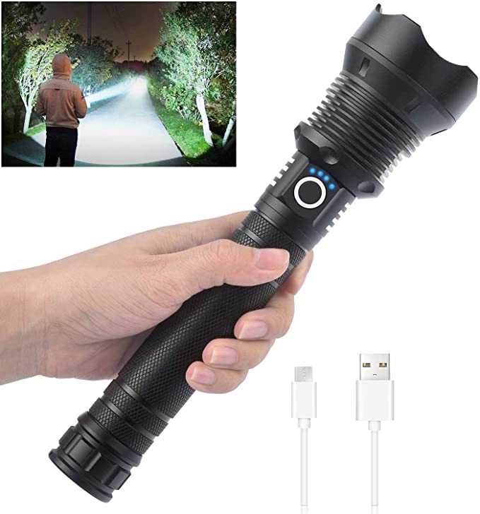 🔦20000 Lumen Tactical Flashlight-Extreme Beam & Power Bank Function⚡