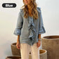 Women's Ruffle Collar Blouse with Bell Sleeves