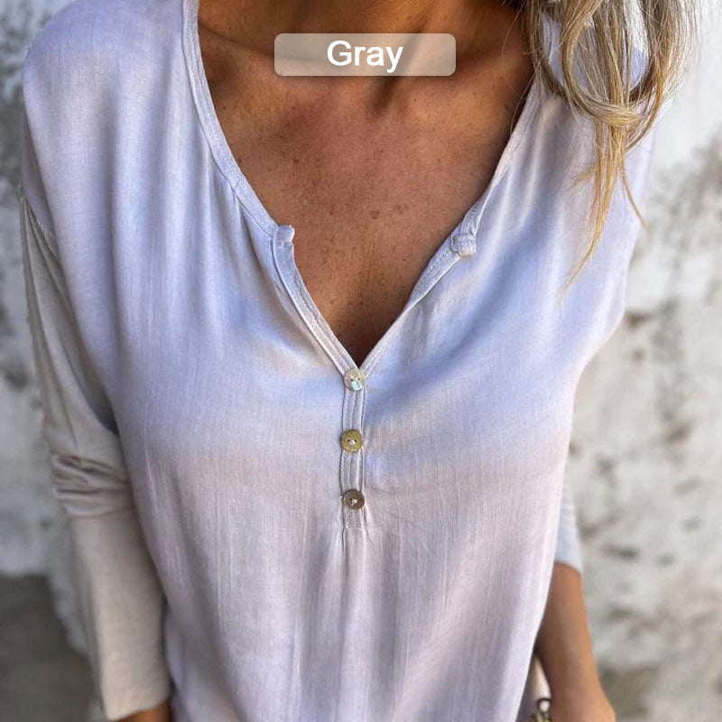 🔥Limited Time 39% OFF🔥Women’s Trendy Solid Color V Neck Long Sleeve Top