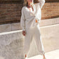 Women's Casual 2-piece Outfits Oversized Knit Cardigan and High-waist Baggy Pants