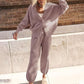 Women's Casual 2-piece Outfits Oversized Knit Cardigan and High-waist Baggy Pants