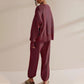 Women's Casual 2-piece Outfits Oversized Knit Cardigan and High-waist Baggy Pants