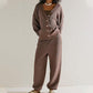 Women's Casual 2-piece Outfits Oversized Knit Cardigan and High-waist Baggy Pants