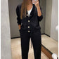 🌷Hot SALE 50% OFF🔥Women's Knitted Buttoned Jacket and Pants Two-piece Set