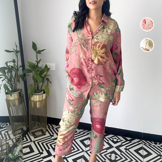 🌹2025 New Year Sales - 58% OFF🌸Casual Floral Print Two-Piece Set 💕
