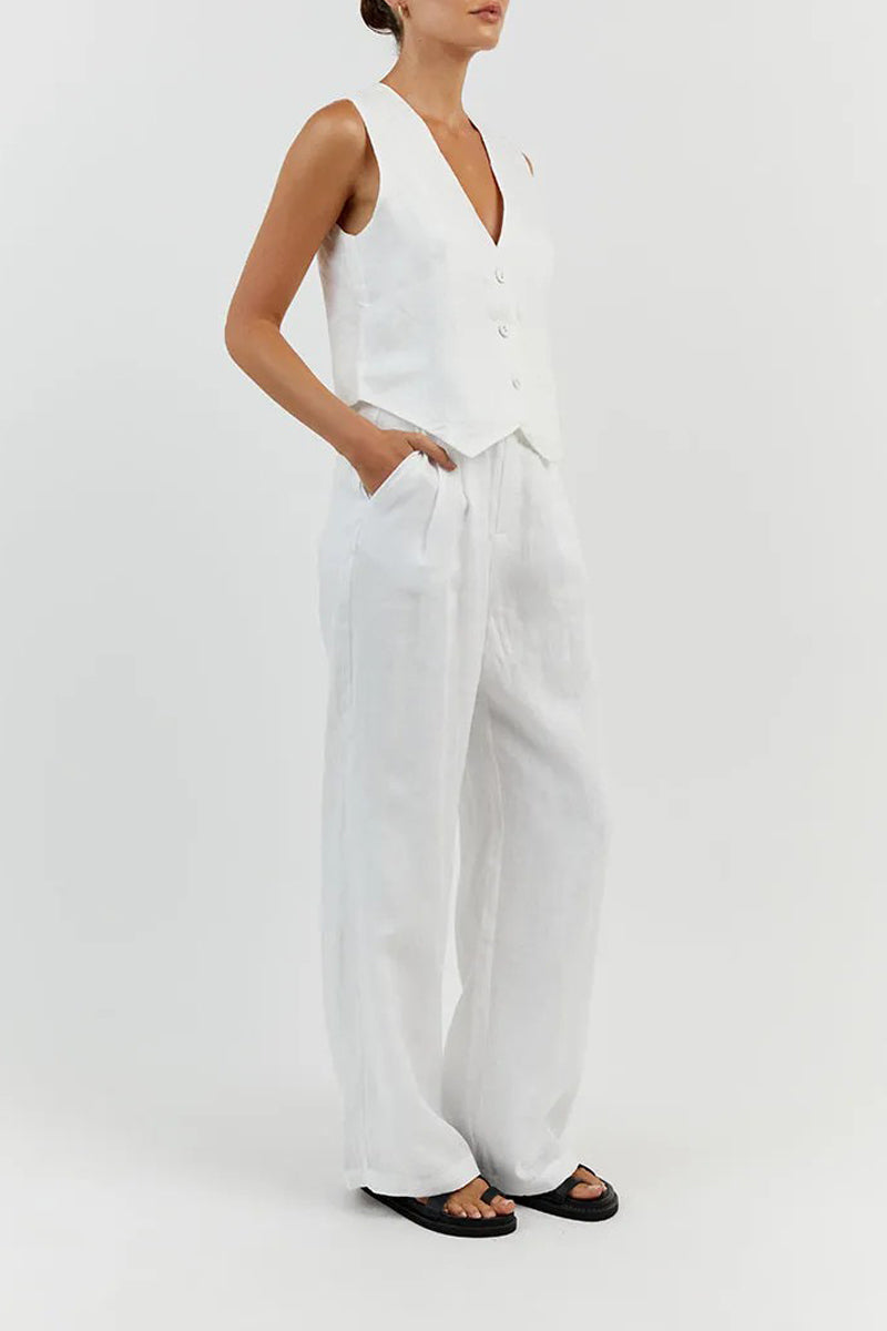 Cropped Vest Pants Suit