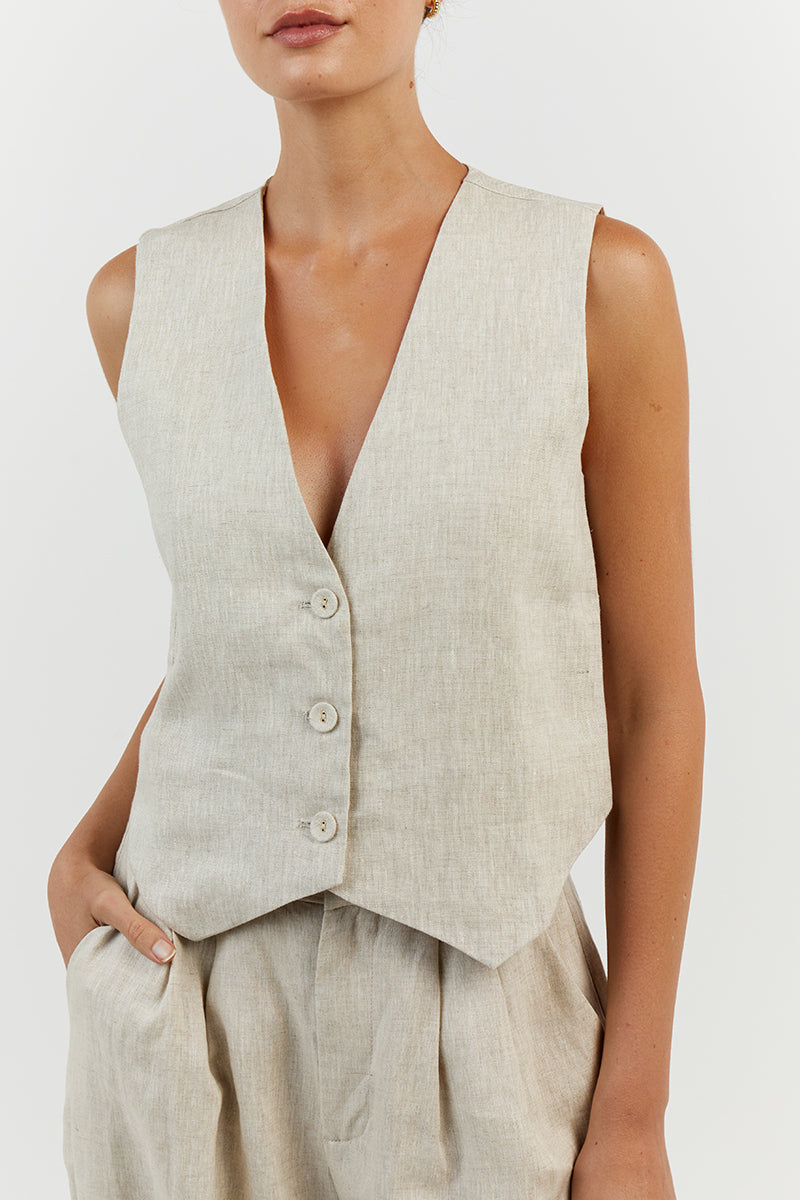 Cropped Vest Pants Suit