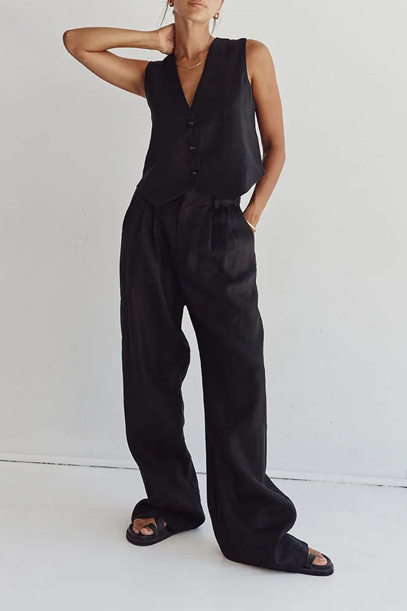 Cropped Vest Pants Suit