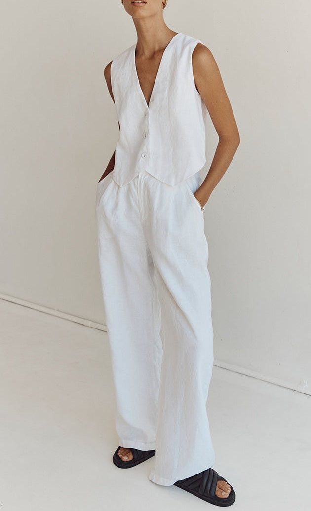 Cropped Vest Pants Suit