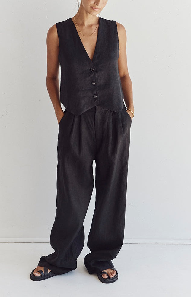 Cropped Vest Pants Suit