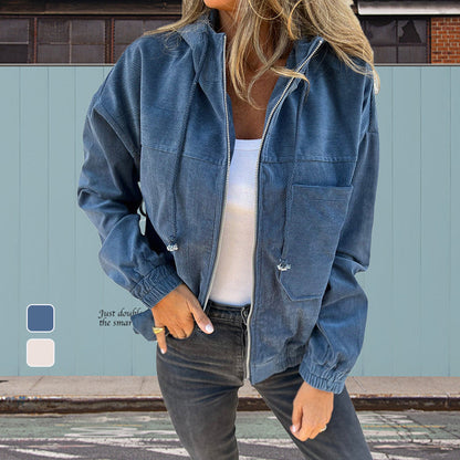 🔥⌛Women's Casual Lapel Hooded Jacket