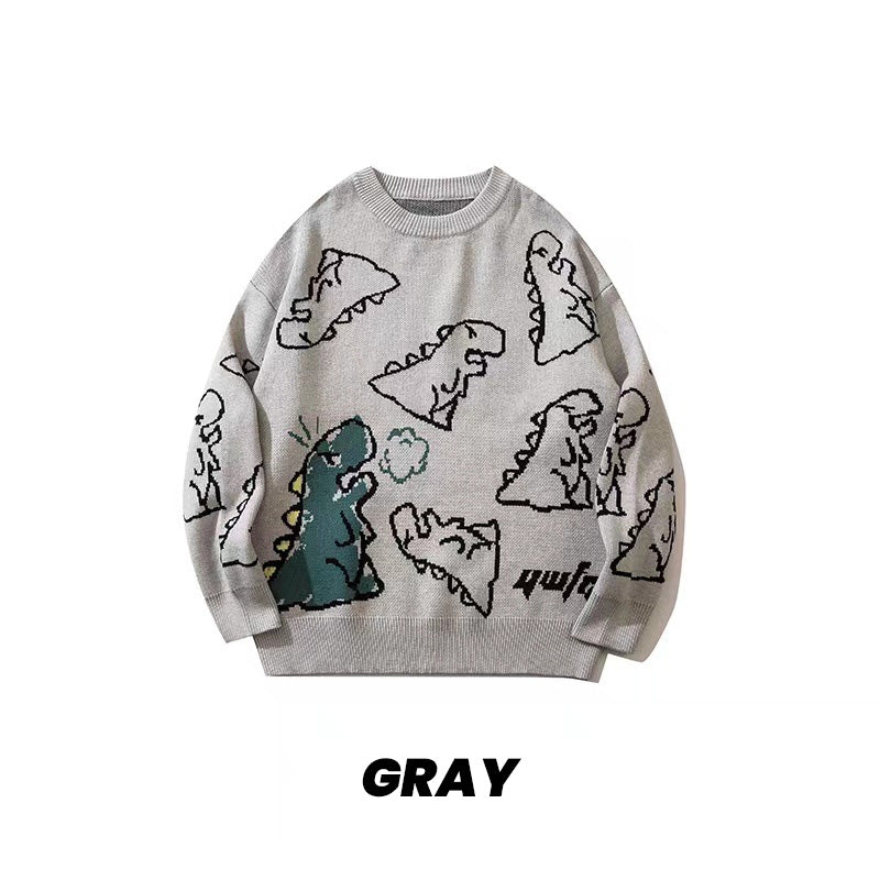 Unisex Cozy Dinosaur Print Sweater