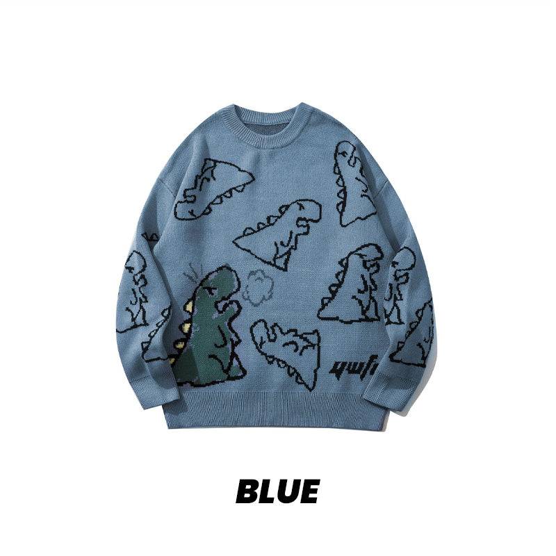 Unisex Cozy Dinosaur Print Sweater