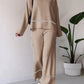 Women's Knitted Lounge Set with Micro-Flared Pants