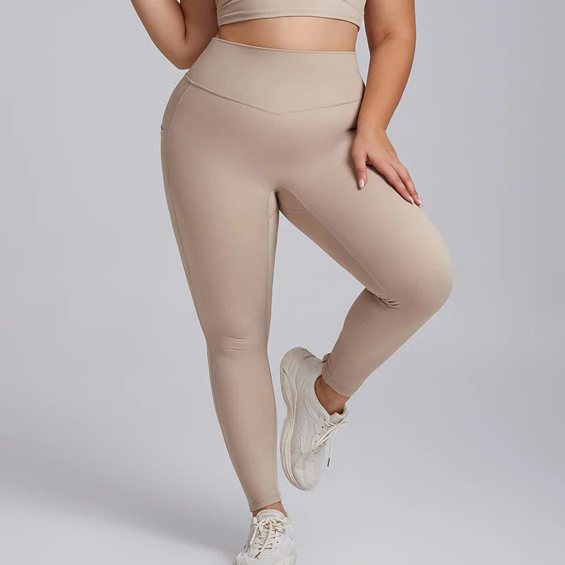 High-Waisted Tummy Control Side Pocket Shaping Training Leggings