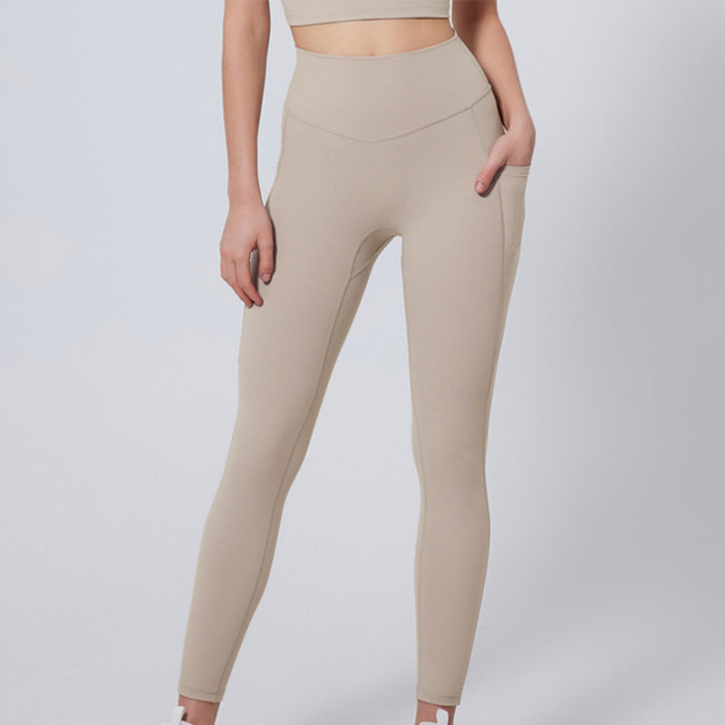 High-Waisted Tummy Control Side Pocket Shaping Training Leggings