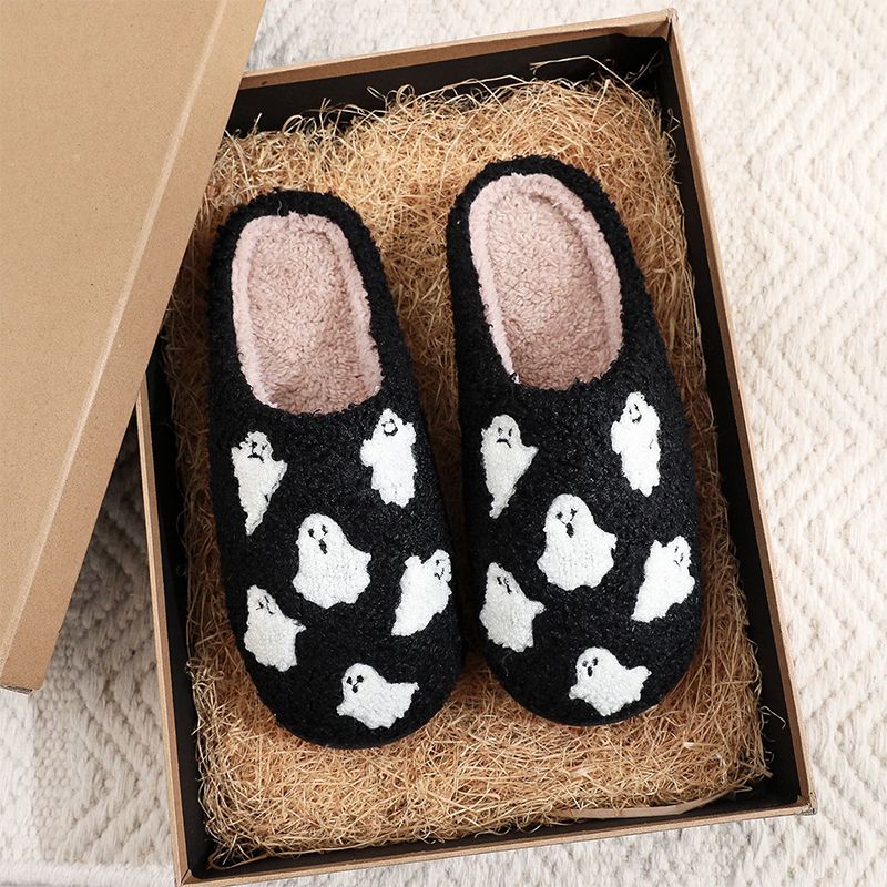 Halloween Ghost Plush Slippers