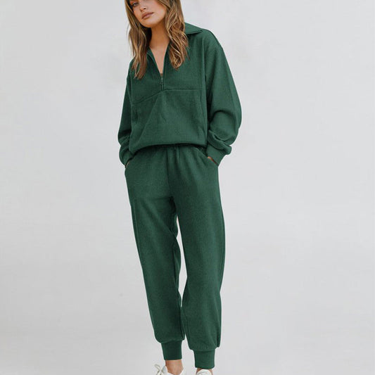 🔥Hot Sale(50% OFF)🔥Long Sleeve Half Zip Sweatsuits Set💕