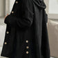 Casual Solid Color Thickened Hooded Button Coat