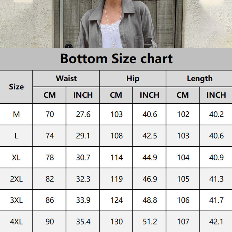 Women's linen Solid Color Casual Shirt & Pants Two Piece Set