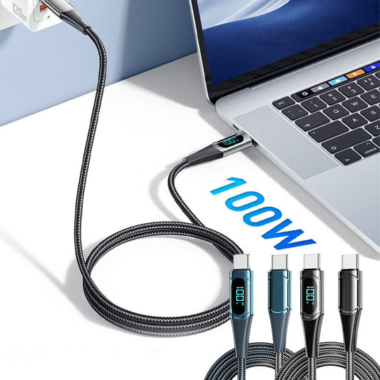 PD 100W Fast-charging and Fast-transmission Data Cable with Digital Display