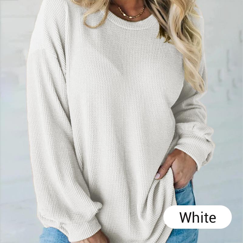 Women's Casual Round Neck Long Sleeve Pullover Top