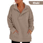 Women's Casual Lapel Half Zip Tops