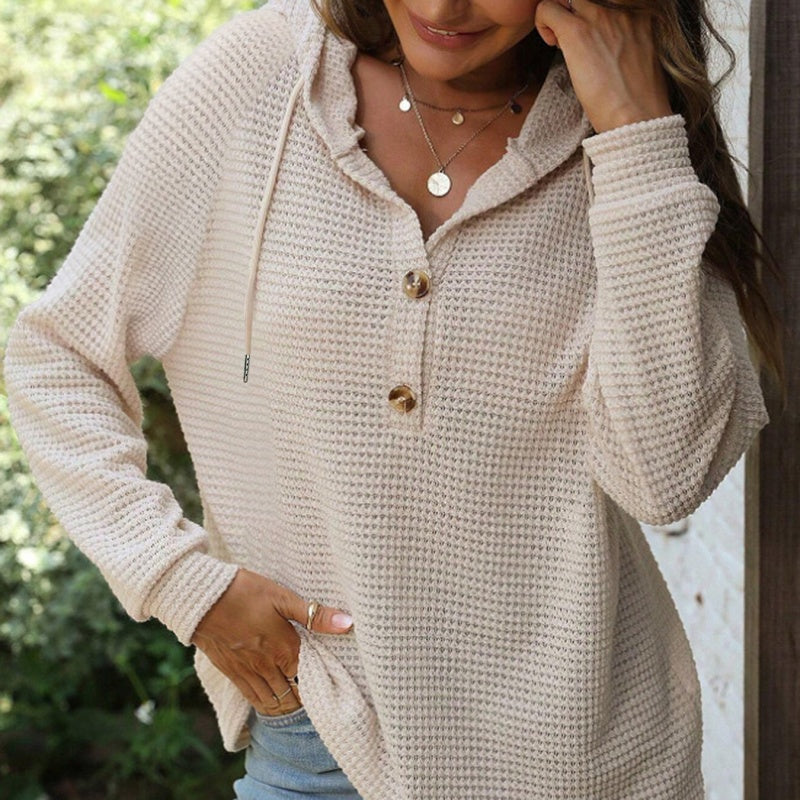 🍂Fall Specials🍂Women’s Trendy Solid Color Hooded Long Sleeve Top