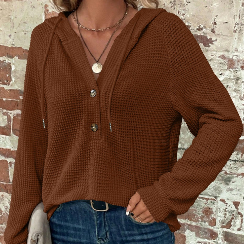 🍂Fall Specials🍂Women’s Trendy Solid Color Hooded Long Sleeve Top