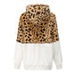 Thickened Hooded Jacket with Leopard Print Pattern