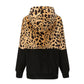 Thickened Hooded Jacket with Leopard Print Pattern